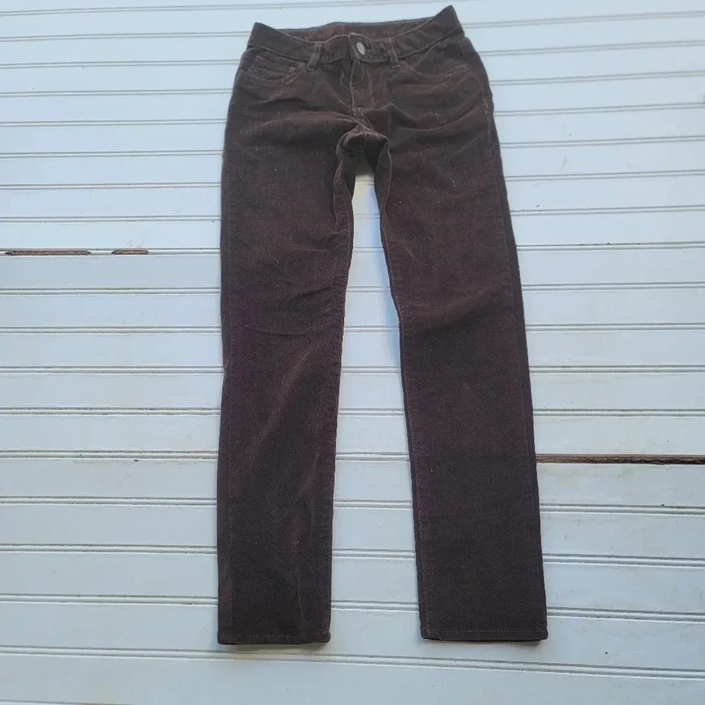 Lot Of 3 Kids Place Gap Curderoy Denim Jeans Purple Girls Brown Adjustable Reg 8
